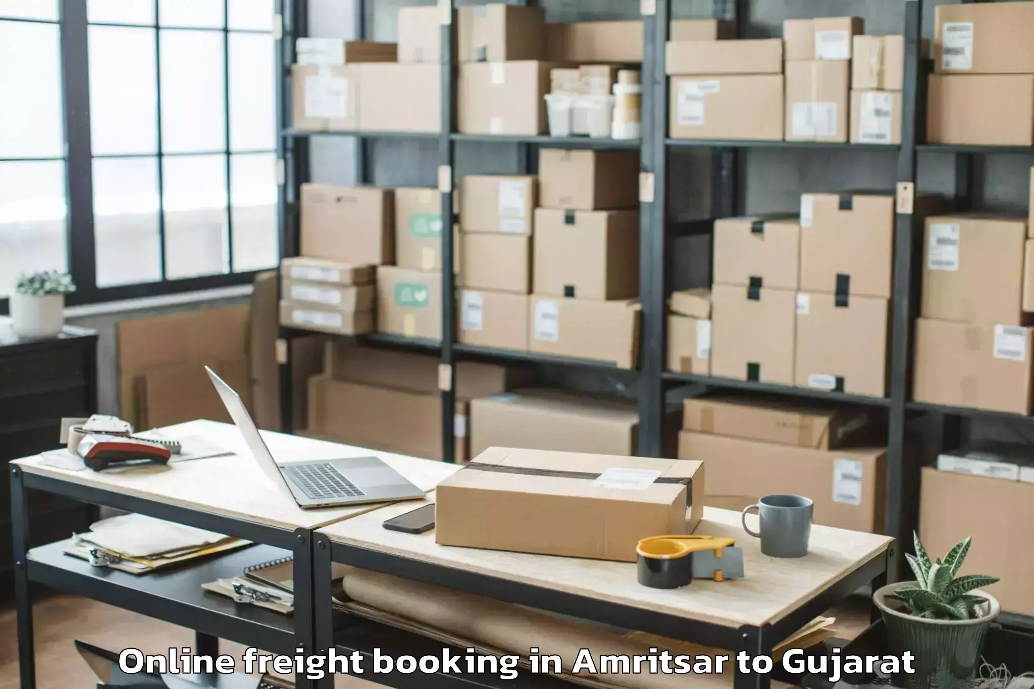 Book Amritsar to Thasra Online Freight Booking